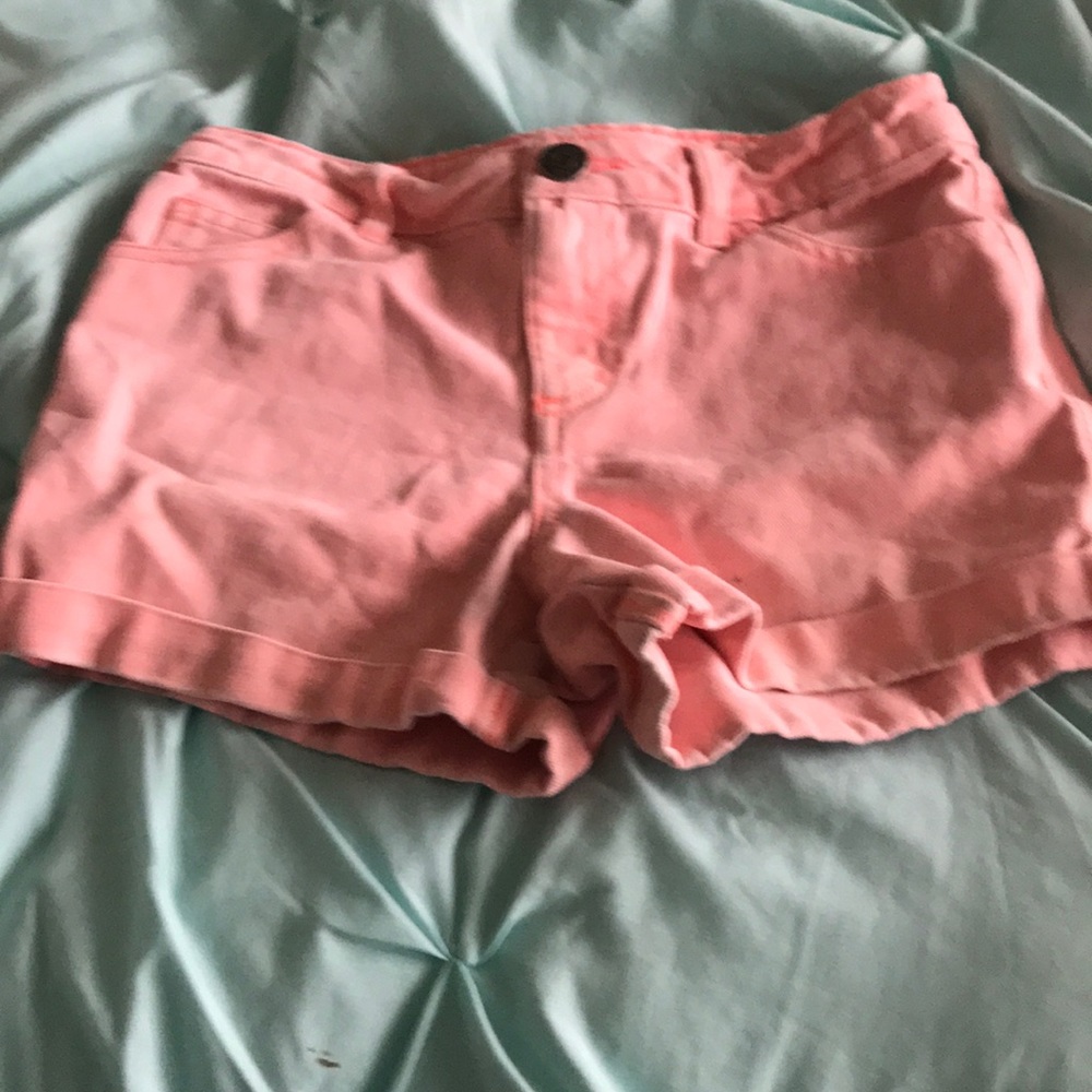 Coral jean shorts